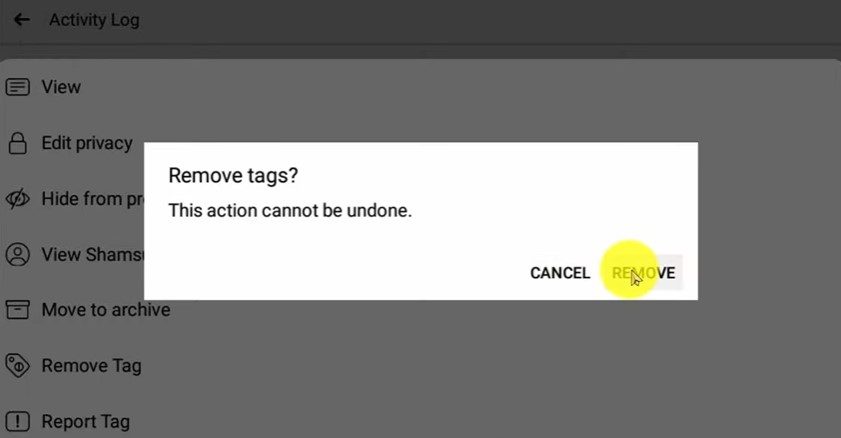 Removing Tagged Photos