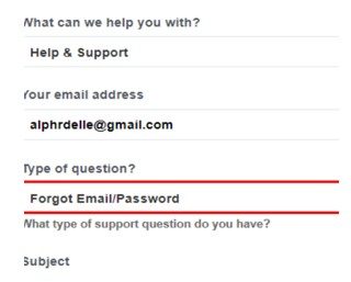 Choose forget email and password