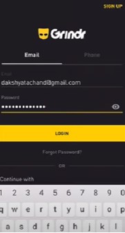 Tap on the yellow button that says log in