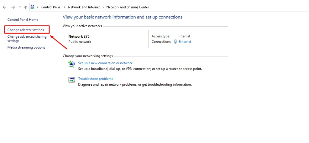 Change Adapter Setting