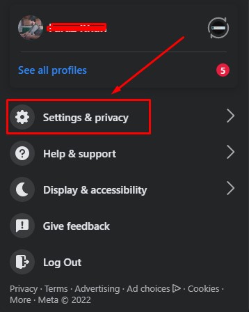 Select settings and privacy