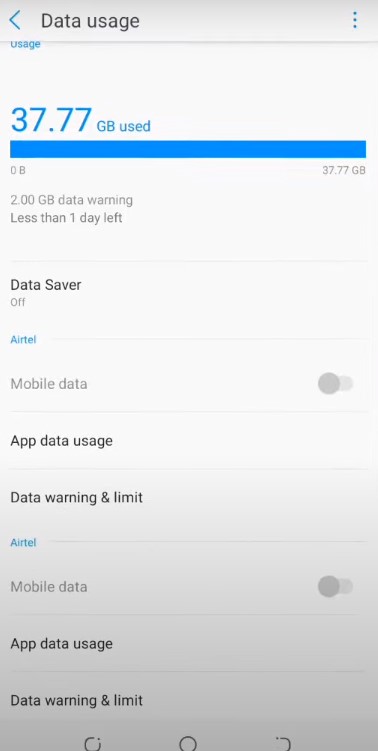 Data Warning & Limit