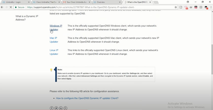 Install an IP address updating tool