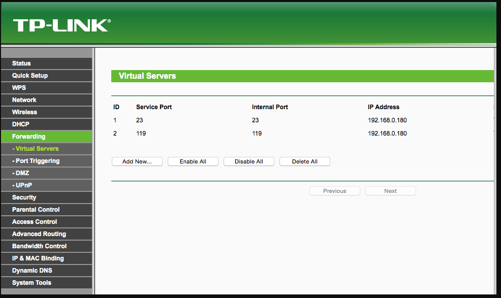 Port Forwarding