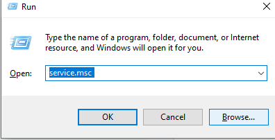 Press Windows and R to launch the Run Dialogue box