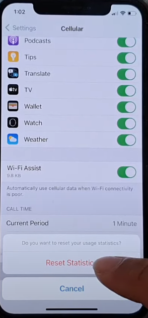 Simply tap on the “Reset Statistics” and you’re done