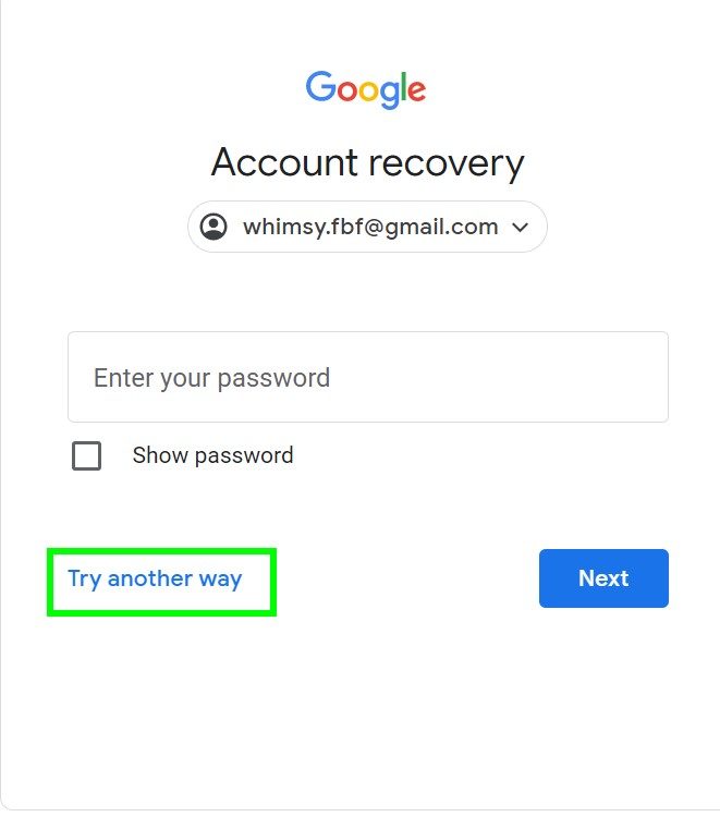 Visit Google’s account recovery page