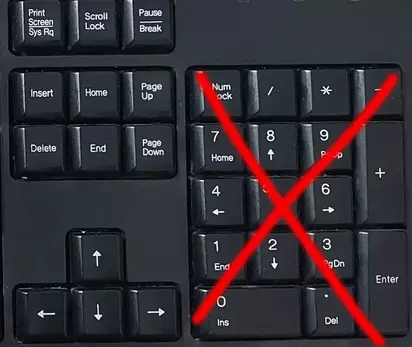 do not use the Numeric keypad from right site